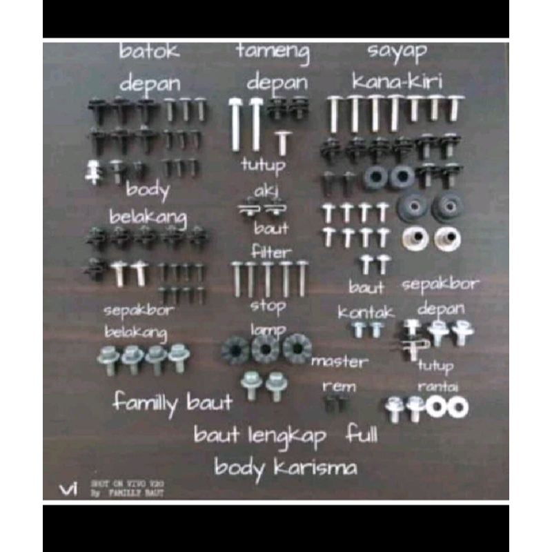 baut body fullsett Honda karisma 125 / baut lengkap Honda karisma 125