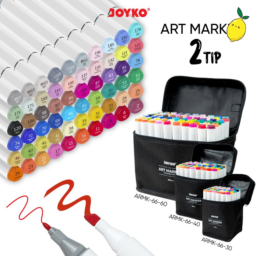 

Art Marker / Alcohol Marker Spidol Seni Berwarna Joyko ARMK-66