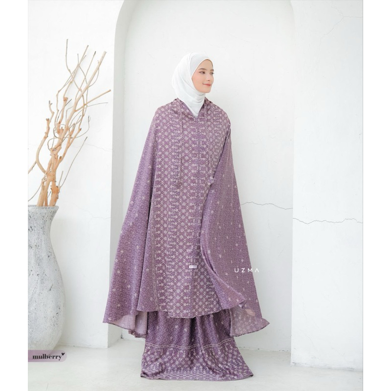 INAYA PRAYER SET Mukena Motif By Uzma Hijab bahan Dior silk Pattern Cantik Jumbo Elegan Adem Mewah B