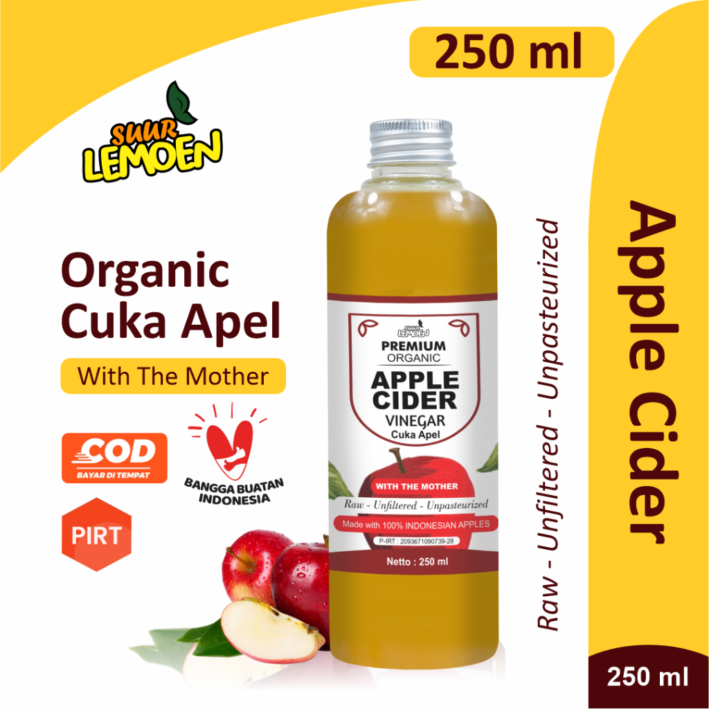 

Cuka apel with mother 250ml / Apple cider vinegar with mother 250ml - by Suur Lemoen