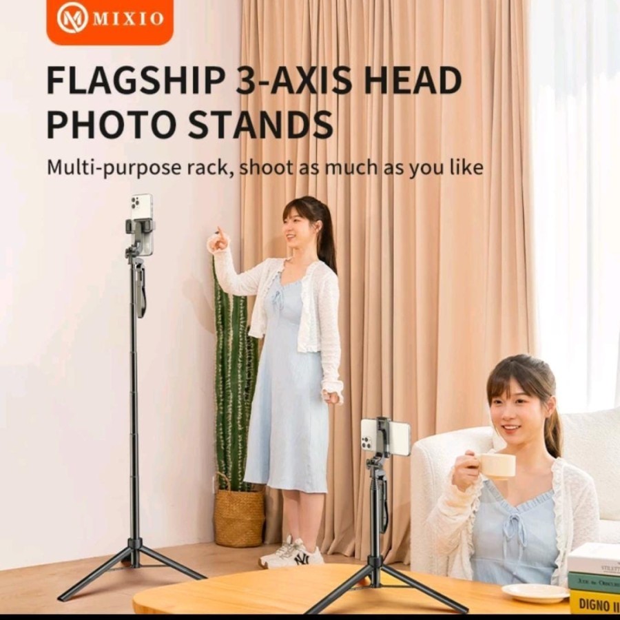 TRIPOD Mixio A69S Tripod Bluetooth / Tongsis Plus Remote Selfie Stick Hand 180 CM