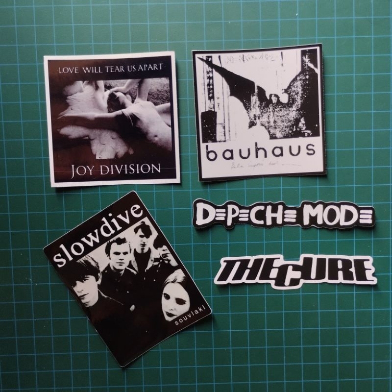 

5 PCS Sticker Band Slowdive Joy Division Bauhaus The Cure Depeche Mode