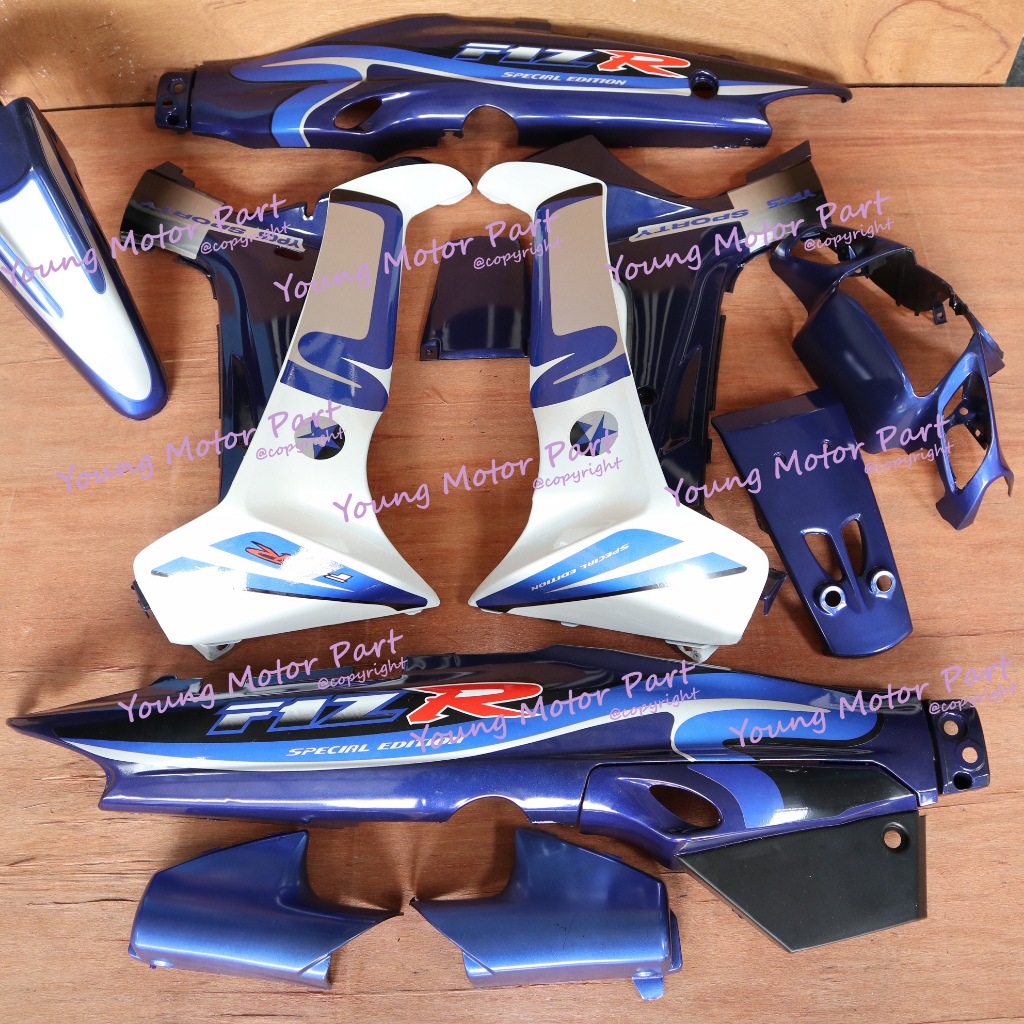 Cover Bodi Full Set Body Fizr Fiz R Caltex Biru Putih