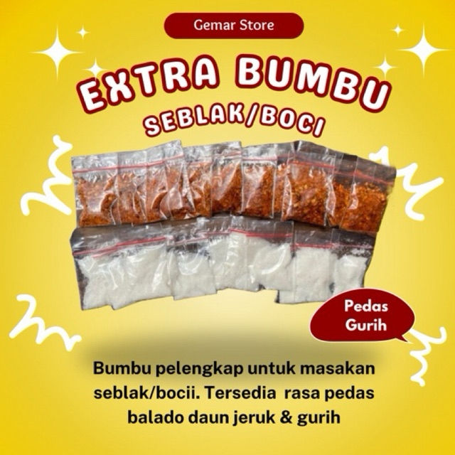 

Extra Bumbu Pedas Gurih Seblak| Baso Aci| Cuanki |Sotong