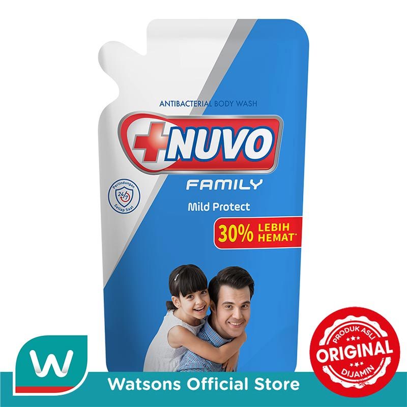 Nuvo Family Sabun Mandi Cair Mild Protect Biru Pouch 800ml