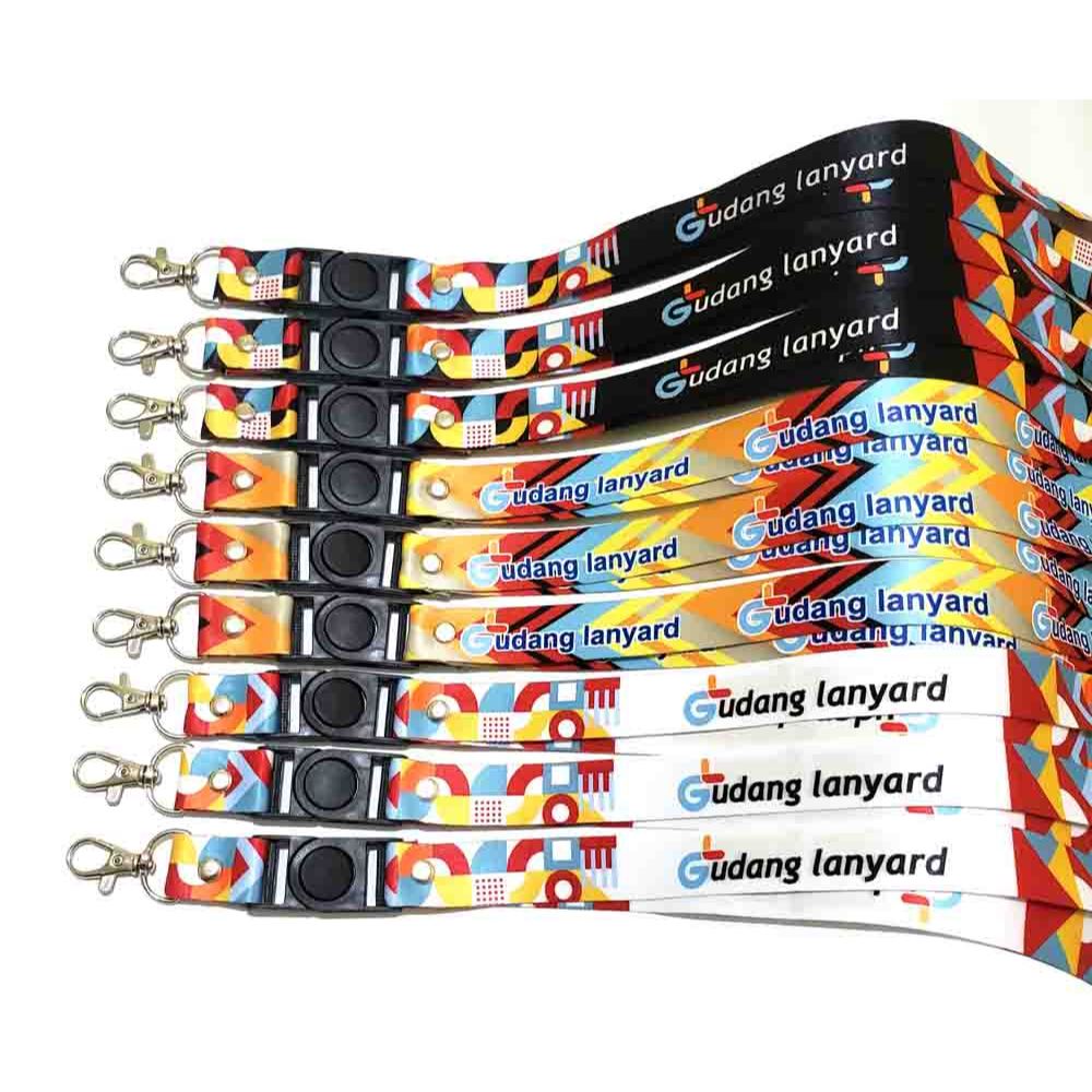 cetak tali lanyard desain custom 2cm bahan tebal lanyard print full color lanyard sublim tali name t