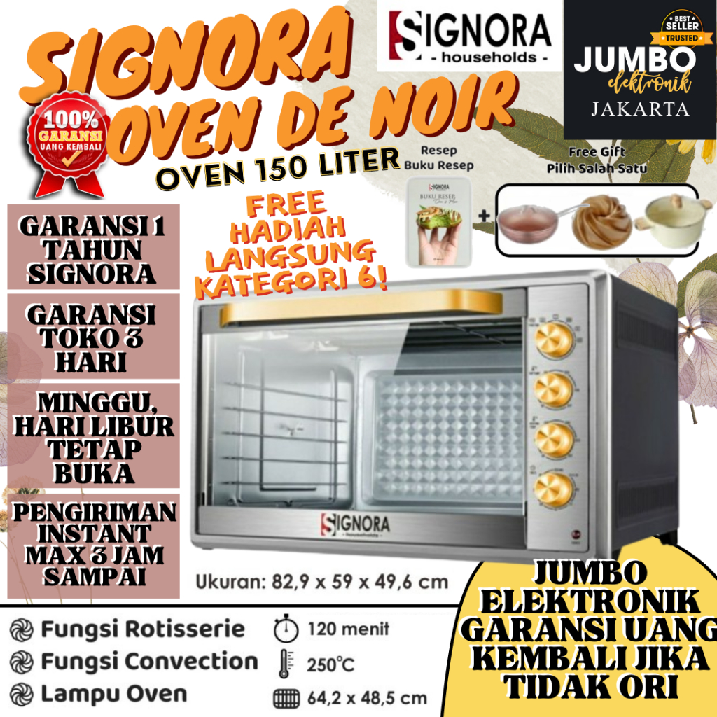 FREE HADIAH Signora Oven De Noir Oven Kapasitas 150L Liter