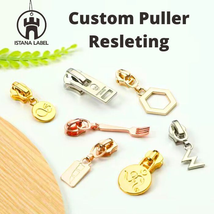 CUSTOM PULLER RESLETING BAHAN ALLOY - CUSTOM LOGO RESLETING TAS, JAKET, DOMPET DLL. MINIMAL 1000PCS