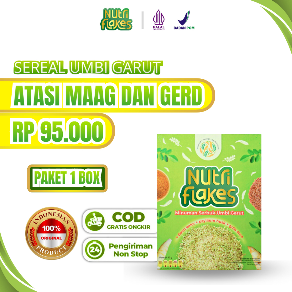 

Nutriflakes - Makanan Minuman Sereal Sehat Diet Alami Umbi Garut Original Mengatasi Maag Asam Lambung Gerd dan Mengobati Masalah Pencernaan