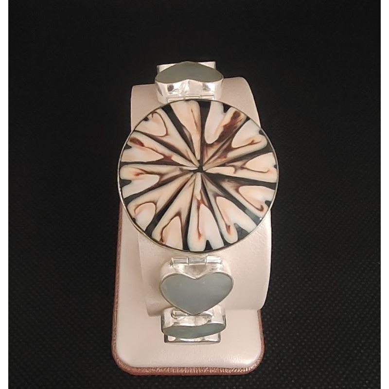 Gelang kulit kerang ikat perak