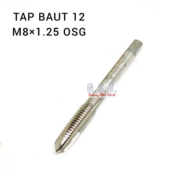 Tap Lurus M8×1.25 OSG Tap mesin tap tembus m8x1.25 hss osg bekas mulus