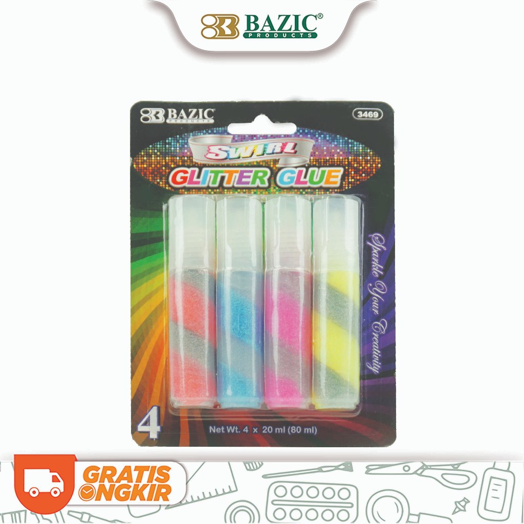 

Bazic Glitter Glue Swirl 4x20 ml - Lem Glitter