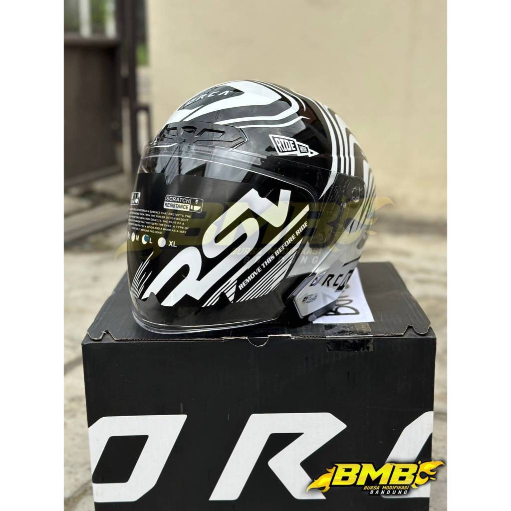 Orca Powergear - HELM HALF FACE ORCA X RSV VORTEX NWT - WHITE BLACK