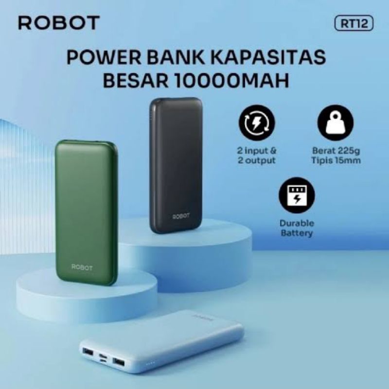 powerbank robot 10000mah RT12 original