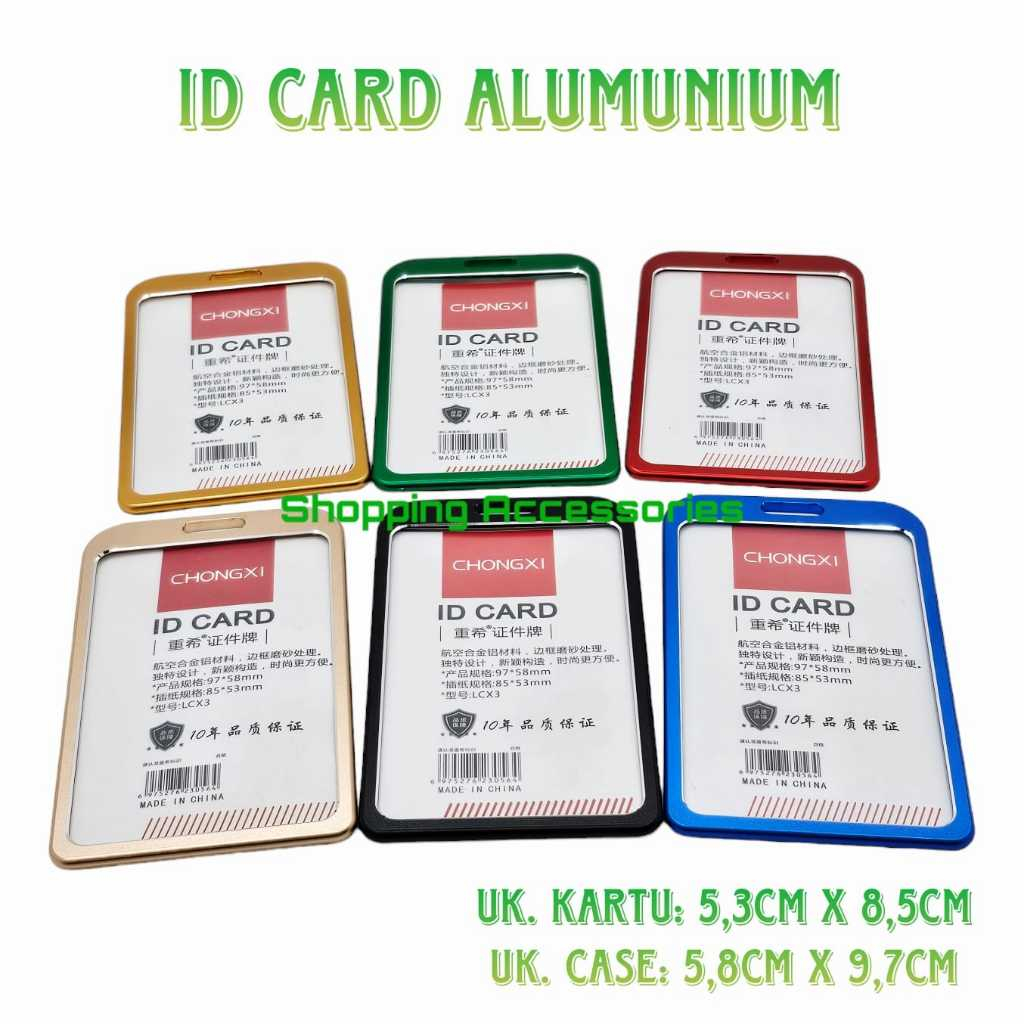 

Tempat Kartu Id Card Aluminium 2 Sisi Holder Id Card Alumunium-1pcs