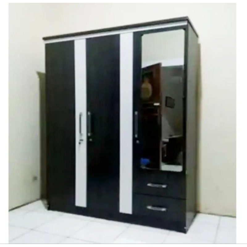 Lemari Baju 3 pintu Lemari pakaian 3 pintu kaca lemari baju murah kaca