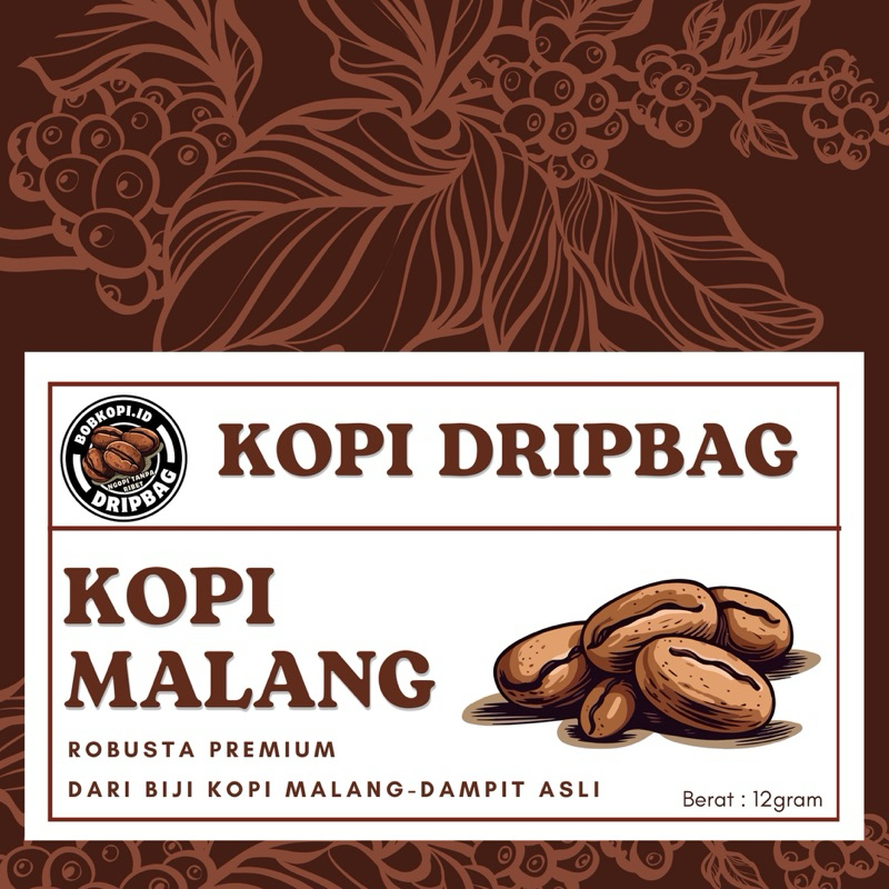

Kopi Drip bag | Drip Bag Coffee | Kopi Malang Dampit Robusta 12gr ( kopi instan filter )