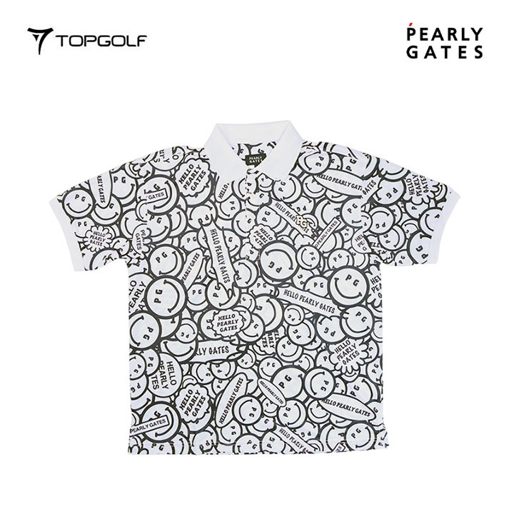 PEARLY GATES SMILEY POLO SHIRT M KIITTED 53-4199303 WH