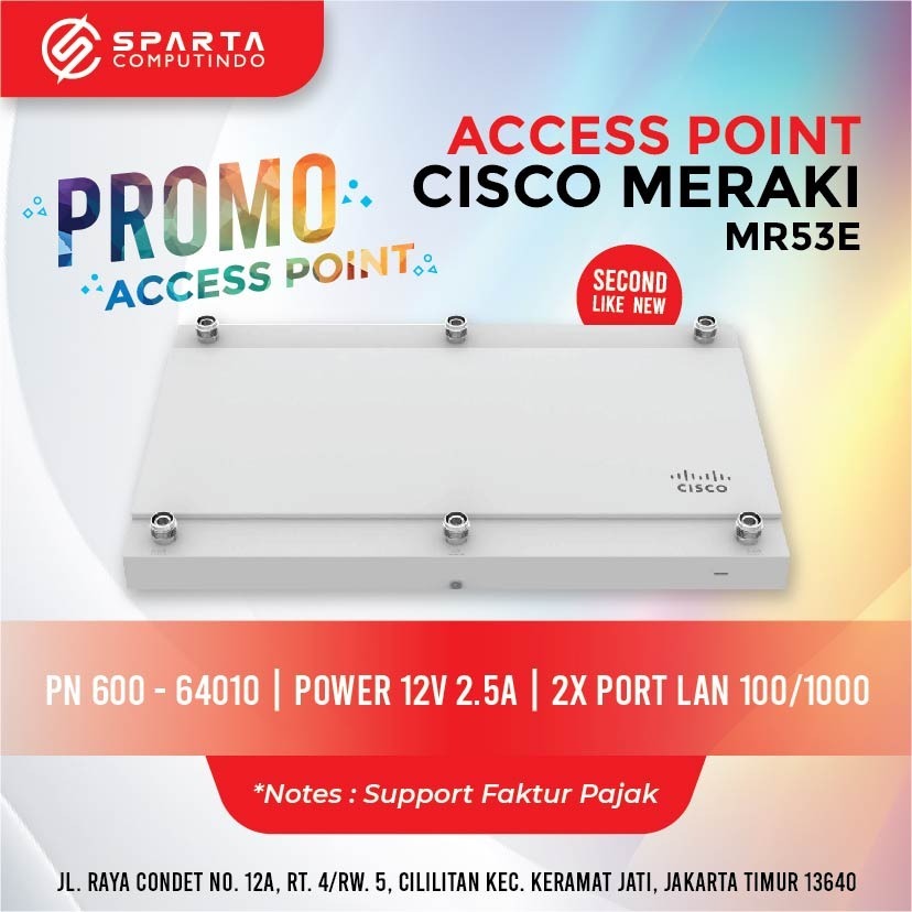 Promo Acces Point Sisco Meraki MR53E Bergaransi