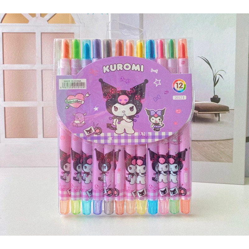 

08052 Crayon Stik isi 12pcs Crayon Putar Pensil Warna Crayon Set Mewarnai Anak Isi 12pcs