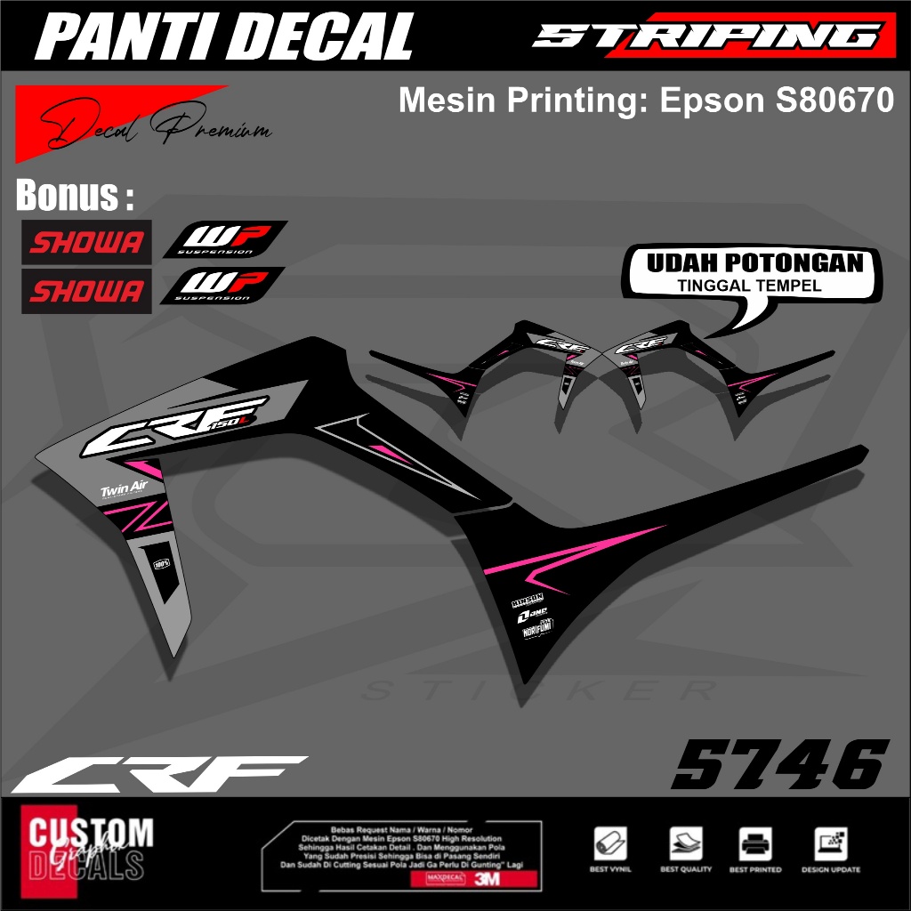 (COD) STIKER MOTOR CRF Sticker Variasi STRIPING LIS MOTOR HONDA CRF 150L RACING CRF SUPERMOTO