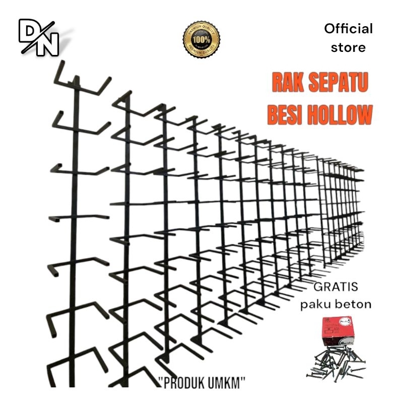 Rak Sepatu Bahan Besi Hollow / Rak Display Sepatu Untuk Toko / Rak Sepatu Jualan