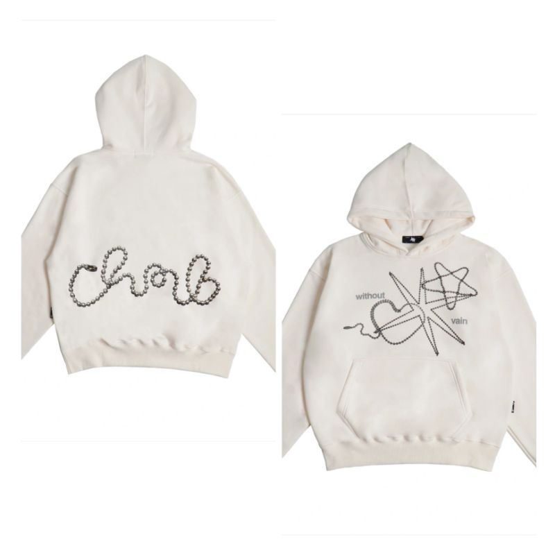 Oversized Hoodie Chambre de la Vain - Nature DB // Ball Chain BW