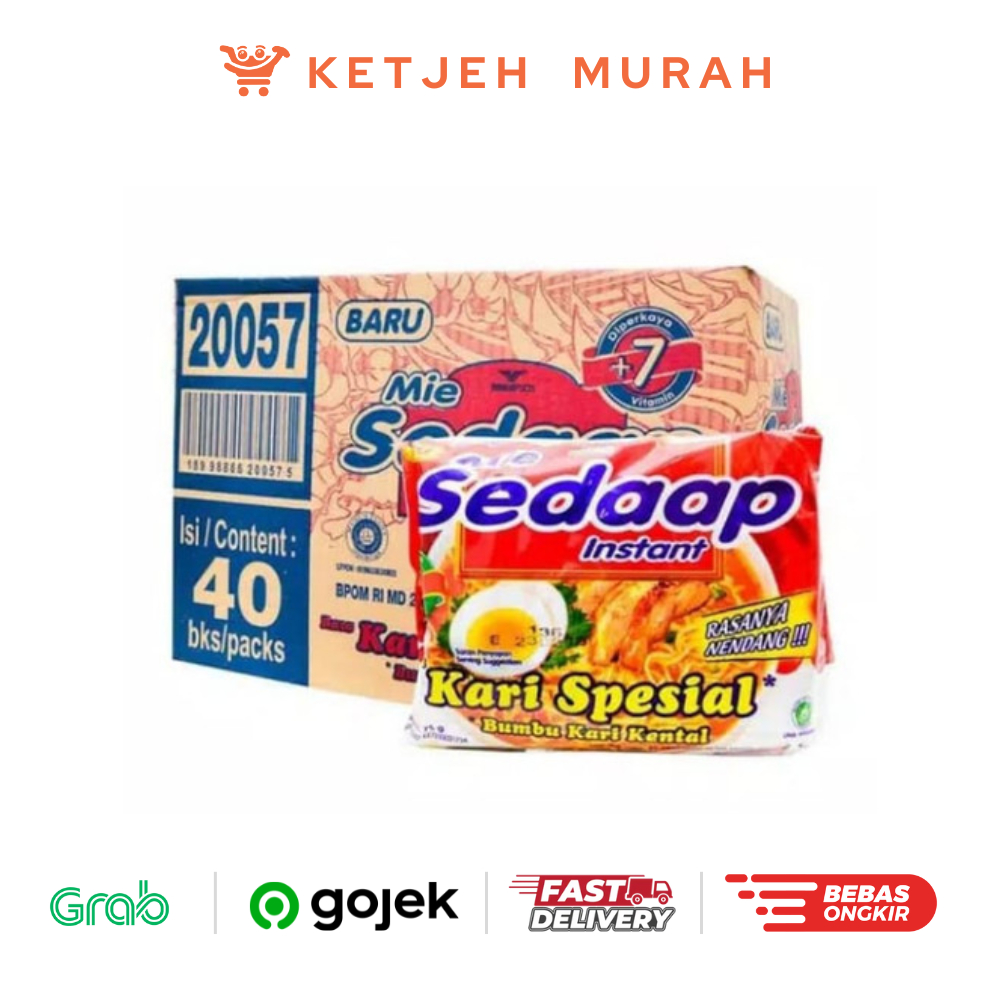 

Sedaap Mie Instant Rasa Kari Kental Spesial 1 Dus isi 40 Pcs