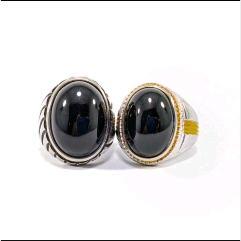 batu akik kecubung wulung tembus senter ring titanium