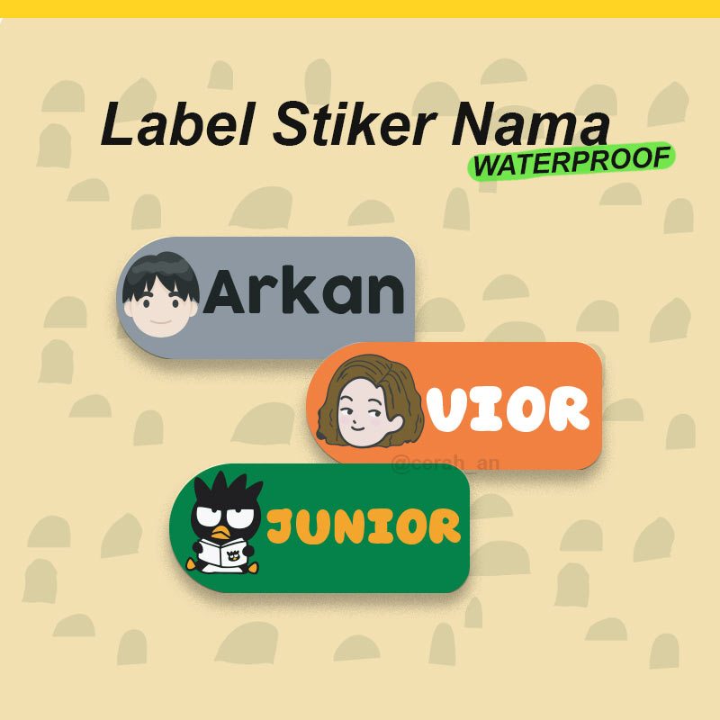 

Stiker Nama Anak / Label Nama Anak Custom