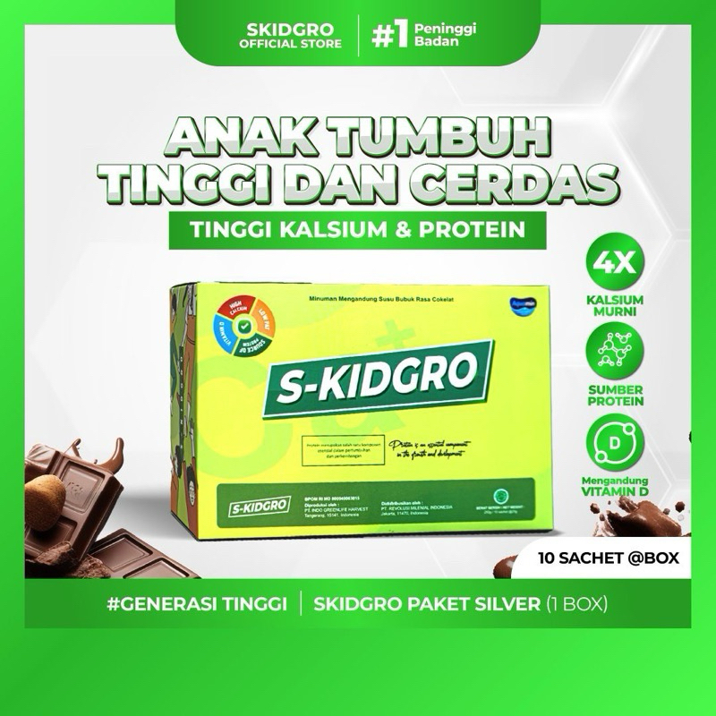 

SKID GROW SUSU SKIDGRO PENINGGI Badan Terbaik Untuk Anak remaja Rasa Coklat | Minuman Ampuh Naikin Tinggi Skidgrow aman tanpa efek samping Bpom Halal 1 box (10 sachet)