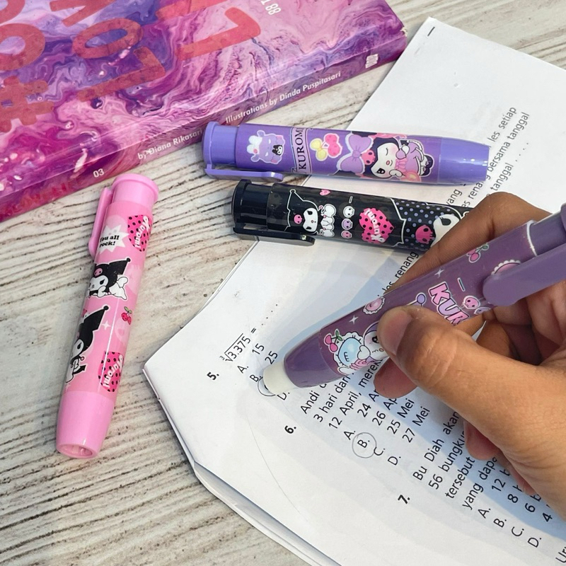 

PENGHAPUS CETEK DEPRESSIBLE SANRIO ER-1281 Kuromi Alat Tulis Sekolah Lucu