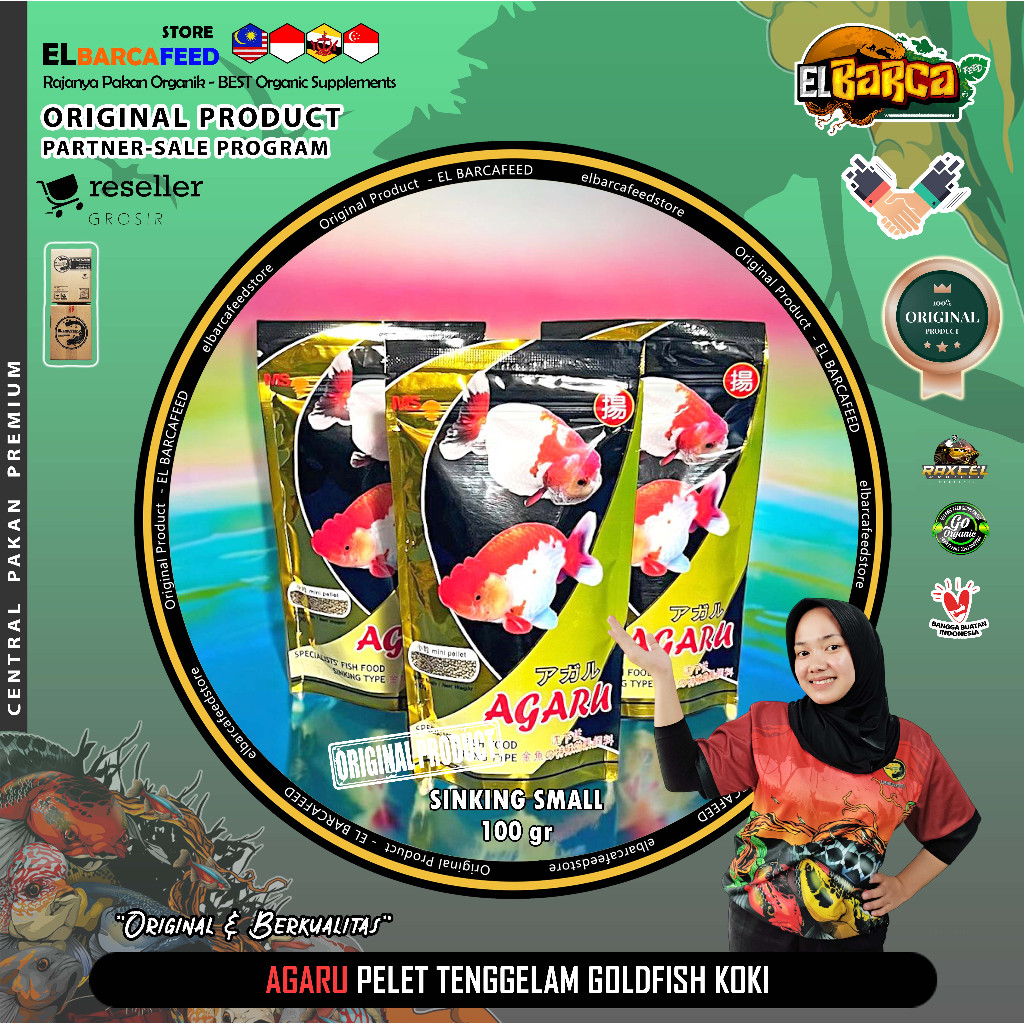 AGARU Pelet Tenggelam Sinking makanan pakan Ikan Koi Koki Original