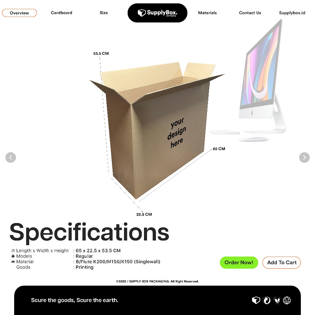 

KARDUS BOX PACKAGING PRINTING 65 x 22.5 x 53.5 CM | Kardus | Dus Box