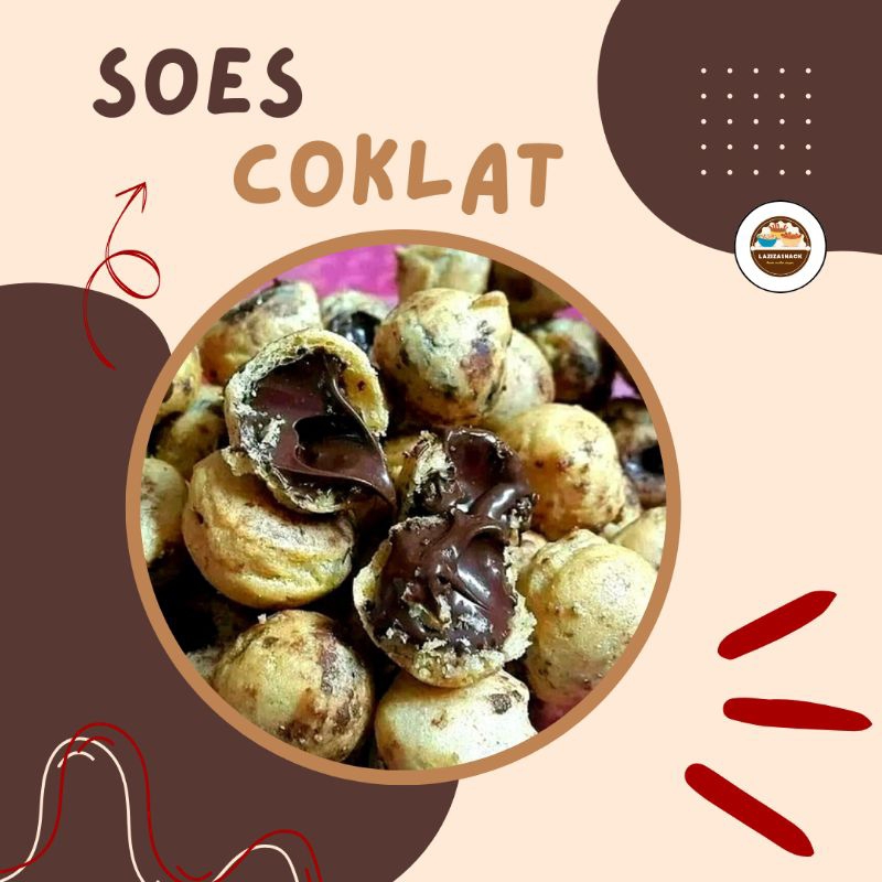 

Cemilan manis soes coklat kue sus coklat isi 100 gram