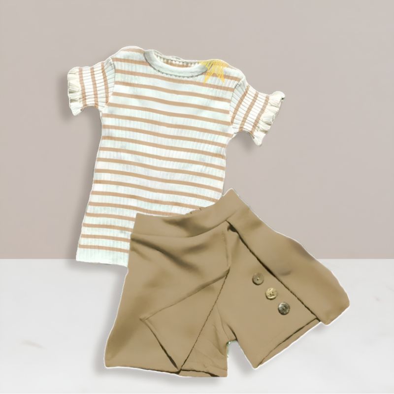 Setelan Anak Perempuan Rajut Rok celana Scuba usia 1-6 tahun Import