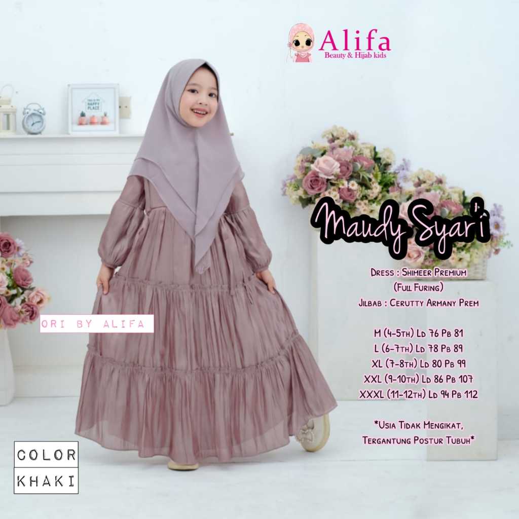 MAUDY ALIFA GAMIS SHIMMER DRESS ANAK