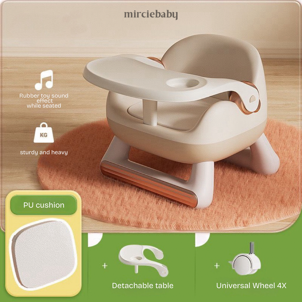 Kursi Makan Anak Mircie Warna (Beige) - Kursi Makan Anak/Bayi Kursi Belajar Anak Plastik Baby Chair 