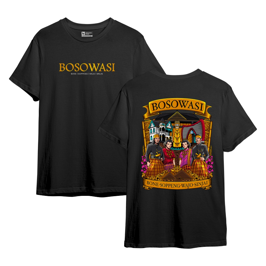 Kaos Bugis BOSOWASI | Bone, Soppeng, Wajo, Sinjai |  Cotton Combed 24s Premium