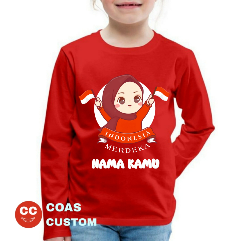 BAJU KAOS ANAK 17 AGUSTUSAN GRATIS SABLON NAMA