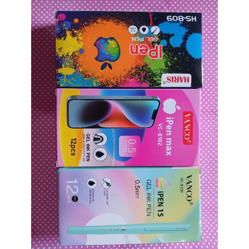 

(12 pcs) pen jel Ipen/pen jel basah/I pen x/vanco/eselon/stark/pen jel fancy