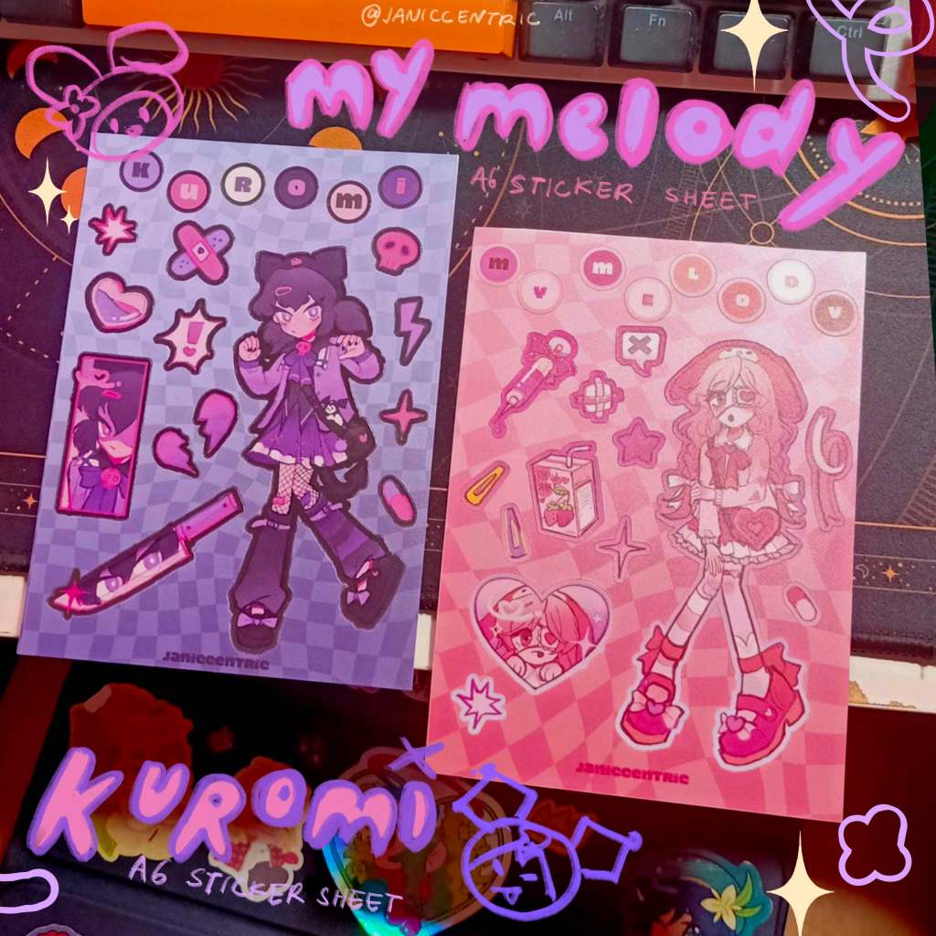 

[janiccentric] KUROMI x MY MELODY sticker sheet
