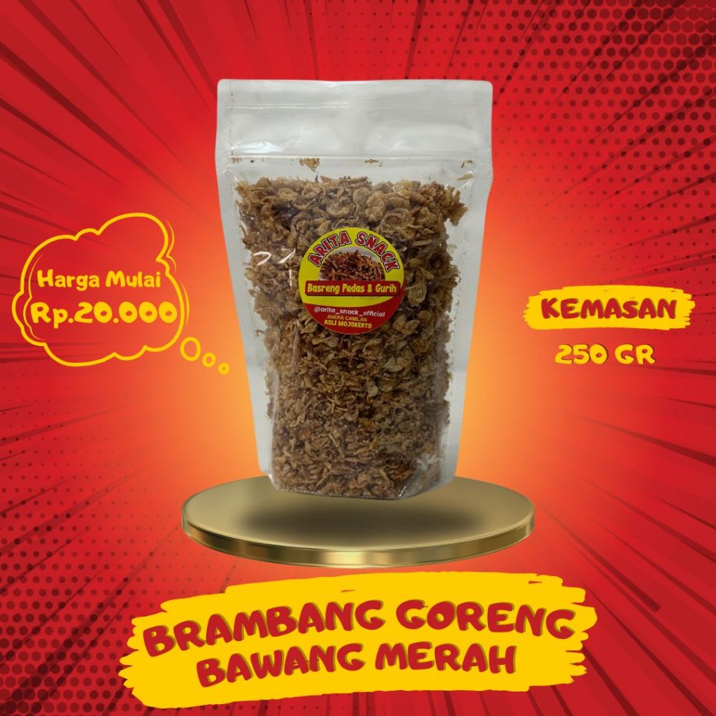 

Brambang Merah Goreng Murah Renyah dan Gurih Arita Snack - 250gr Standing Pouch