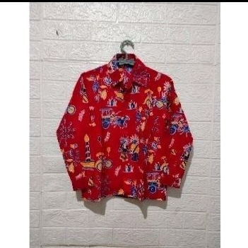 Seragam batik ondel anak lengan panjang