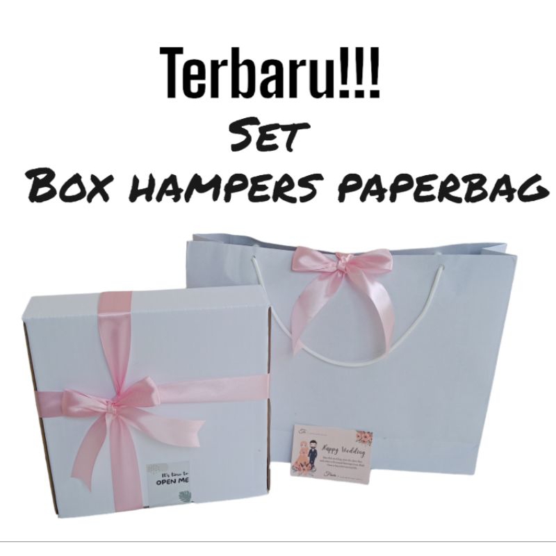 

Box hampers box kado box putih ukuran 20x20x5cm+paperbag+kertas cacah+kartu ucapan termurah