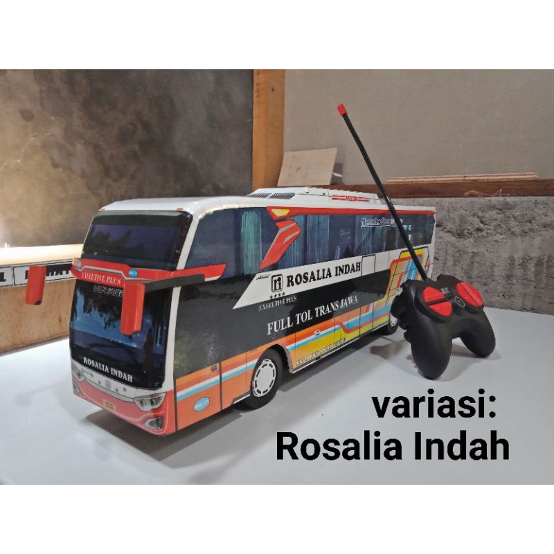 mainan rosalia indah miniatur bus telolet Basuri full lampu RC remote control