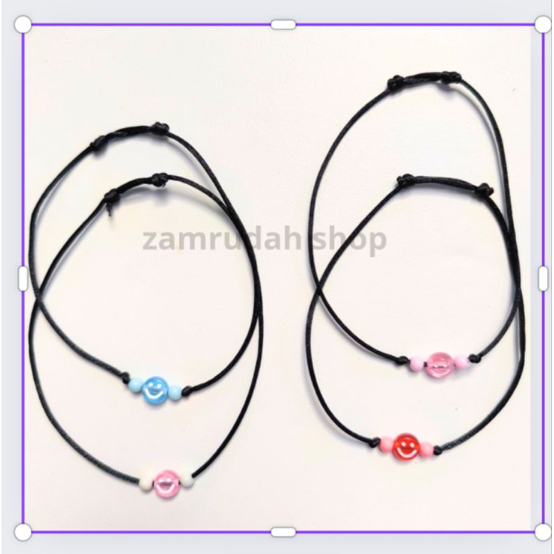 Gelang Kaki Tali Hitam/ Gelang Kaki Manik Smaile