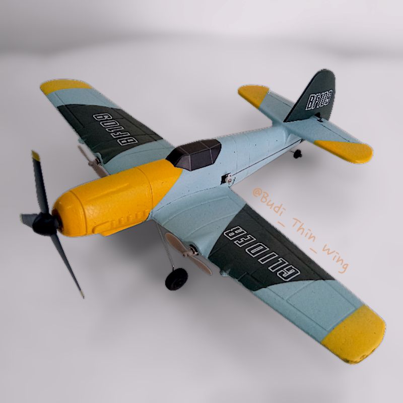 Pesawat RC 3 Channel 2 Baterai BF109 KFPlan toko BudiThinWing