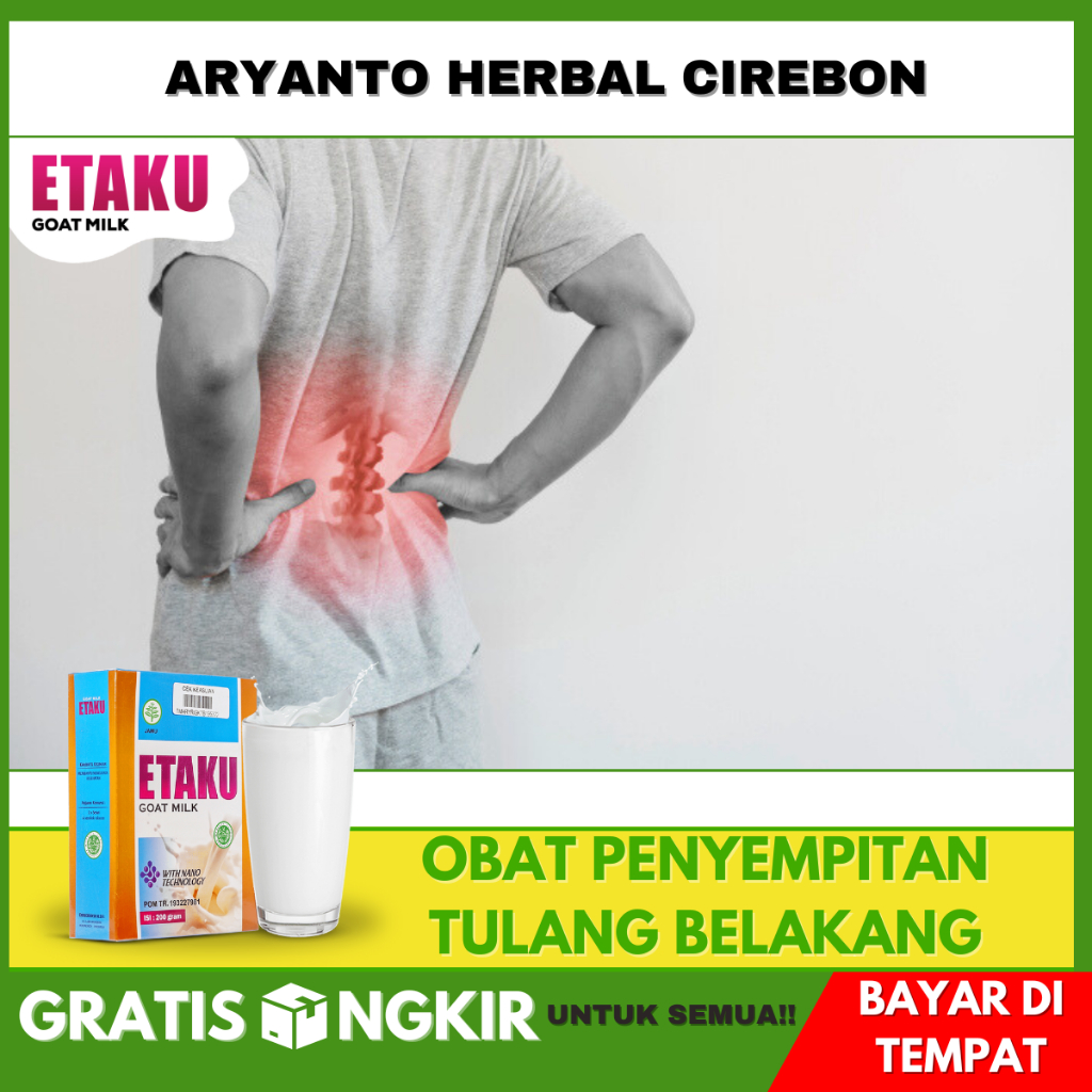 

Susu Penyempitan Tulang Belakang - Osteoporosis - Susu Kalsium Susu Kambing Murni Etaku di Cirebon