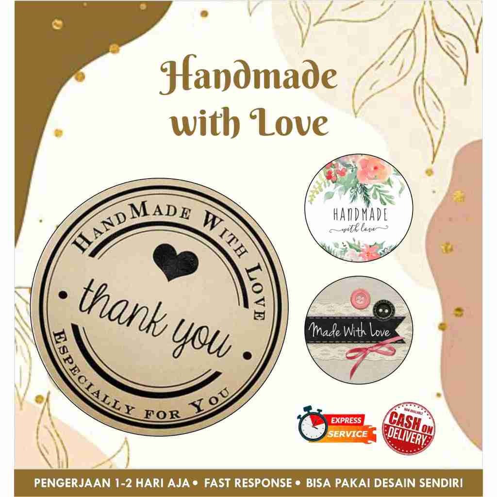 

[170 pcs] Stiker handmade / Homemade with love Cromo / stiker bulat